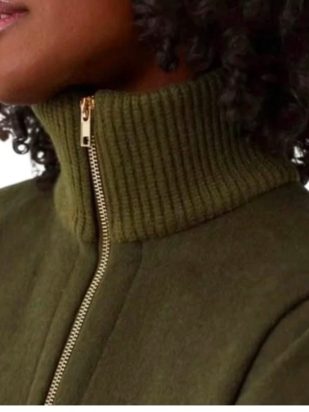 Tuckernuck Olive Zip-Front Poncho Sweater O/S - Picture 3 of 4